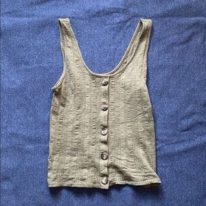 American Eagle Dark Olive Green Croptop